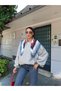 Wide Sleeve Bomber Jacket with Scarf - 4