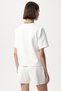 Embroidered Floral Regular Knit Ecru T-Shirt - 4