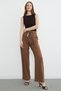 High Waist Palazzo Trousers with Belt Detail - 4