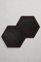 Set of 2 Leather Coasters - Genuine Vegetable Leather - Handmade Coaster