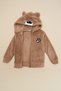 Pati Embroidered Eared Girl's Plush Coat - 5