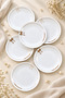 Kurdele Brown 6-Piece Luxury Dessert Plate Set