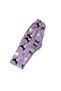 Girl's Cotton Suede Fabric Lilac Color Patterned Shirt Collar Buttoned Pajama Set (with Gift Band) - 3
