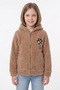 Pati Embroidered Eared Girl's Plush Coat - 2