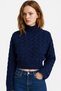Turtleneck Straw Knit Crop Sweater - 2