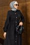 Polo Collar, Snap Fasteners, Elastic Waist, Hijab Dress - 4