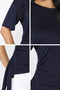 Women's Crew Neck T-Shirt with Side Detail - 5