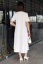 Crew Neck Women's Short Sleeve Dress with Stone Detail and Pockets - 2