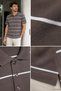 Men's Polo Collar Striped Patterned T-Shirt - 4