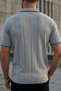 Polo Collar Half Zipper Men's Knitwear T-Shirt - 4