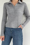 Women's Polo Collar Knitwear Blouse (Fits Sizes S-M-L) - 2