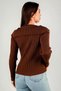 Women's Turn-Down Collar Ribbed Lycra Knitwear Blouse - 8