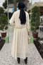 Women's Tassel Detailed Pearl Buttoned Scalloped Hijab Shirt Skirt Double Set - 5