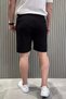 Men's Elastic Waist Self-Patterned Shorts with Pockets - 3