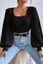 Gülseli Square Collar Knitted Patterned Women's Sweater