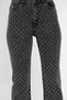 Women's High Waist Stone Embellished Slit Detailed Jean Denim Trousers - 4
