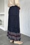Patterned Chiffon Hijab Skirt with Elastic Waist - 4