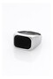 Silver Men's Ring with Black Stones