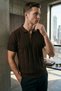 Men's Half-Zip Patterned Knitwear T-Shirt - 4