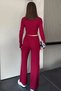 Women's Half-Turtleneck Knitted Cropped Sweater Pants Knit Top and Bottom Set - 5