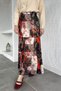 Patterned Chiffon Hijab Skirt with Elastic Waist - 3