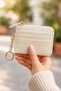 Zippered Card Holder Wallet with Keychain - 4