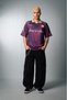 Sword of Mercy Polo Collar Oversize Purple Men's Football Jersey - 3