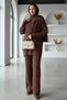 Hair Braided Scarf Tunic Trousers Hijab Knitwear Three-Piece Set - 4