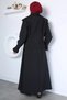 Timeless style elastic waist skirt & front-zip jacket hijab two-piece set - 6