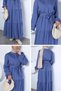 Elastic wrist cuff detailed front buttoned hijab dress - 3