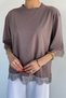 Gülseli Women's Crew Neck Lace Detailed T-Shirt - 4