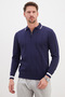 Half-Zip Striped Polo Collar Knit Sweater - 4