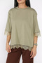 Gülseli Women's Crew Neck Lace Detailed T-Shirt - 4