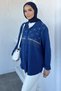 Front Stone Embellished Hijab Shirt - 2