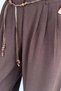 Women's High Waist Pleated Palazzo Pants with Accessory Detail - 7
