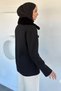 Collar Plush Stone Embroidered Hijab Coat - 5