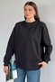 Women's Three Thread Ribbed Crew Neck Sweatshirt - 4