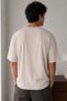 Men's Crew Neck Embossed Printed T-Shirt - 4