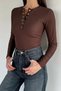 Women's Gold Snap Fastener Self-Line Patterned Blouse - 3