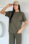 Women's Crew Neck T-Shirt and Elastic Waist Palazzo Pants Two-Piece Set - 2
