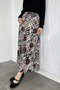 Patterned Chiffon Hijab Skirt with Elastic Waist - 3