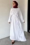 Stone Embellished Hijab Dress with Elastic Waist Belt Detail - 4