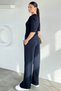 Women's Crew Neck Ribbed T-Shirt and Elastic Waist Pants Two-Piece Set - 5