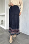 Patterned Chiffon Hijab Skirt with Elastic Waist - 3