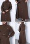 Front Snap Jacket Skirt Hijab Double Set - 3