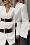 Perry Women's Blazer Jacket with Belt Accessories - 5