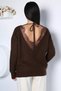 Gülseli Women's Knit Sweater with Lace Detail on the Back - 4