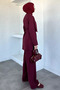 Elastic Waist Trousers with Gold Buckle Detail, Tie-Waist Tunic, Islamic Clothing, Double Layer - 5