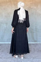 Women's Front-Tie Scalloped Blouse Skirt Hijab Double Set - 4