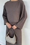 Women's Self-Patterned Blouse Skirt Two-Piece Set - 3